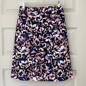J Crew blue floral skirt